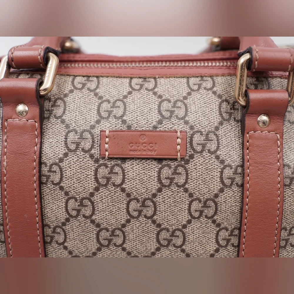 ❌️❌️SOLD❌️❌️BM40 💚 Gucci Joy Boston Bag GG Coated Canvas Medium - Picture 2 of 14
